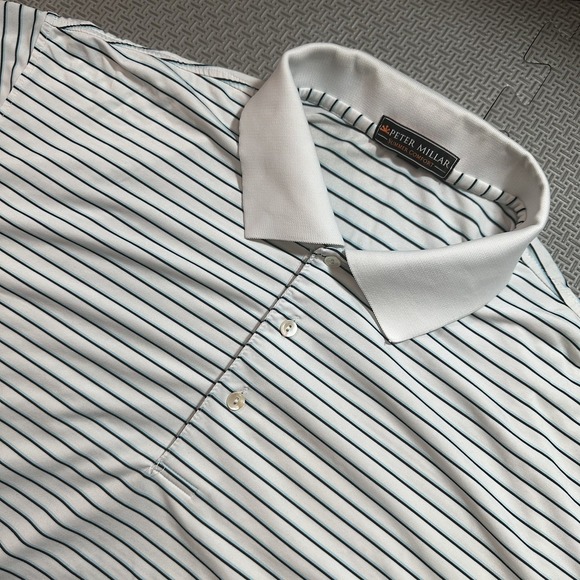 Peter Millar Other - Peter Millar Golf Summer Comfort Stripe Performance Polo Shirt Mens XL Crown